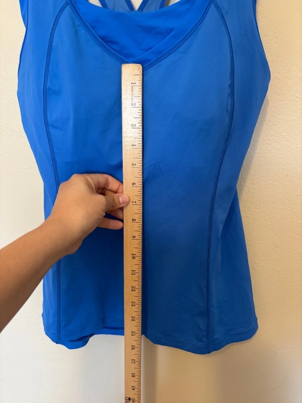 lululemon athletica Cobalt Blue Tank with Patterned Bra Insert